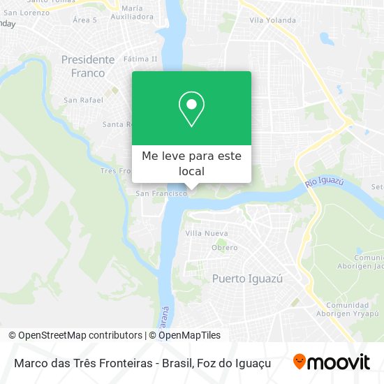 Marco das Três Fronteiras - Brasil mapa