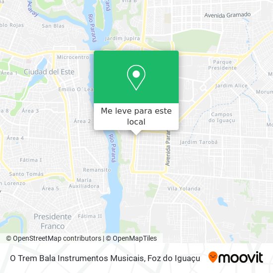 O Trem Bala Instrumentos Musicais mapa