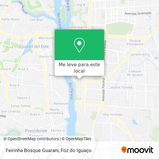 Feirinha Bosque Guarani mapa
