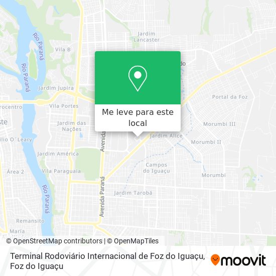 Terminal Rodoviário Internacional de Foz do Iguaçu mapa