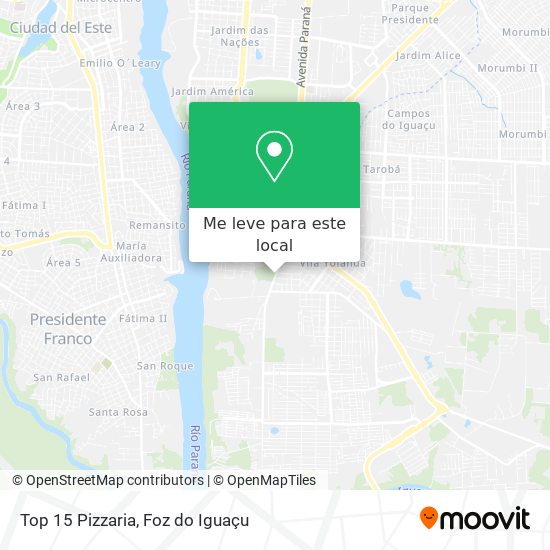 Top 15 Pizzaria mapa