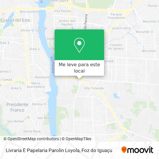 Livraria E Papelaria Parolin Loyola mapa