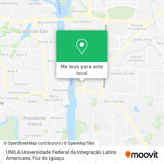 UNILA-Universidade Federal da Integração Latino Americano mapa