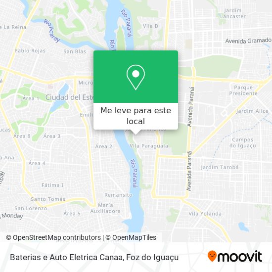 Baterias e Auto Eletrica Canaa mapa