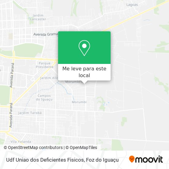 Udf Uniao dos Deficientes Fisicos mapa