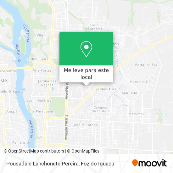 Pousada e Lanchonete Pereira mapa