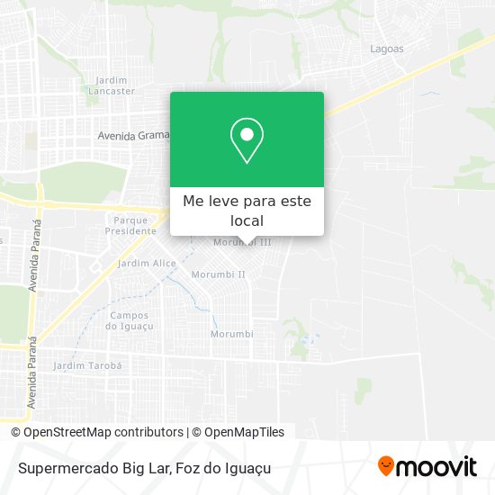 Supermercado Big Lar mapa