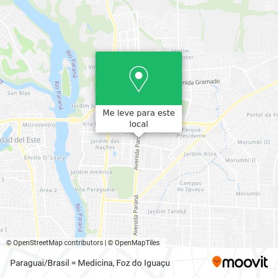 Paraguai/Brasil = Medicina mapa