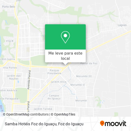Samba Hotéis Foz do Iguaçu mapa