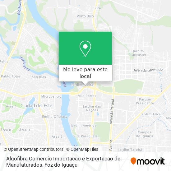 Algofibra Comercio Importacao e Exportacao de Manufaturados mapa