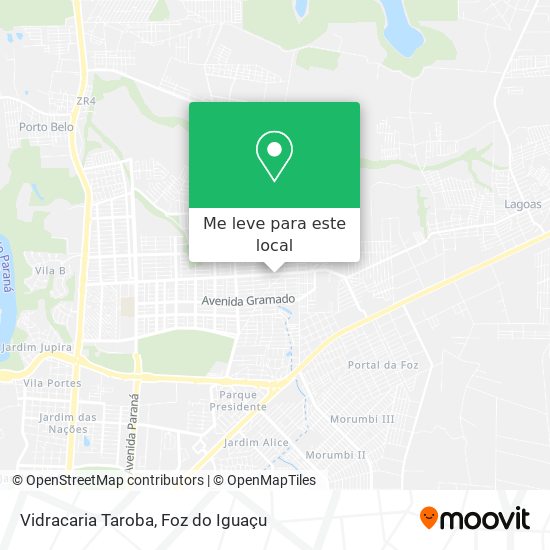 Vidracaria Taroba mapa