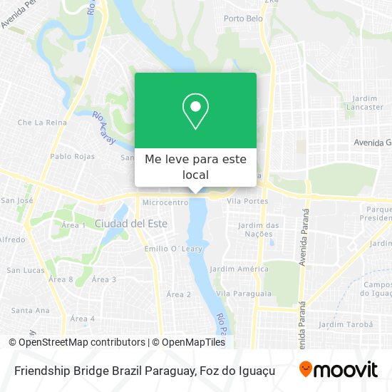 Friendship Bridge Brazil Paraguay mapa