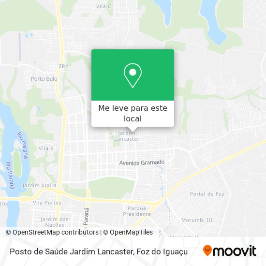 Posto de Saúde Jardim Lancaster mapa