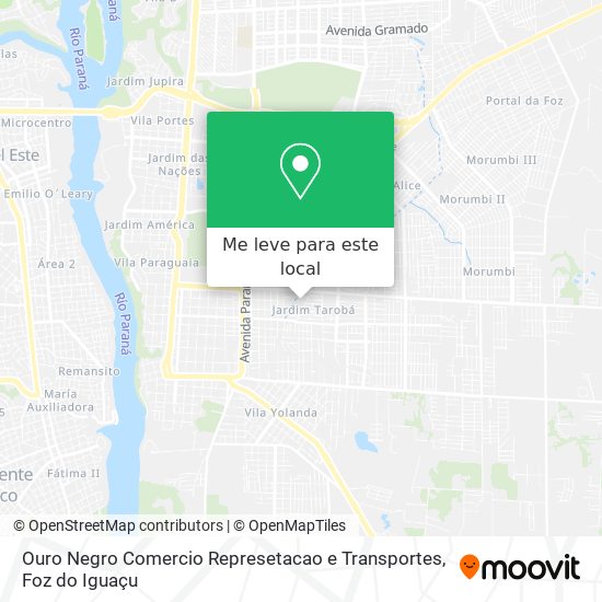 Ouro Negro Comercio Represetacao e Transportes mapa