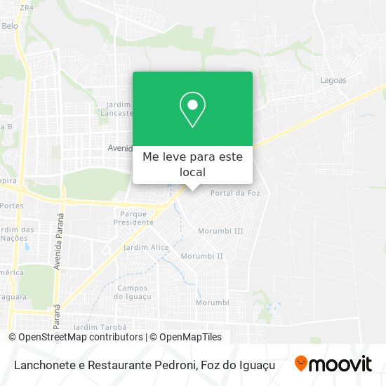 Lanchonete e Restaurante Pedroni mapa