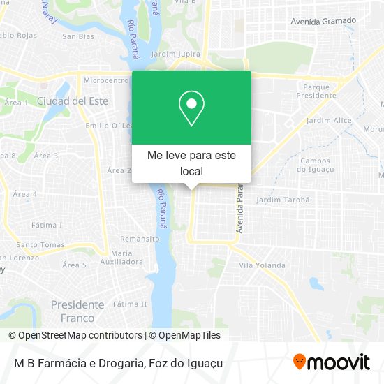 M B Farmácia e Drogaria mapa