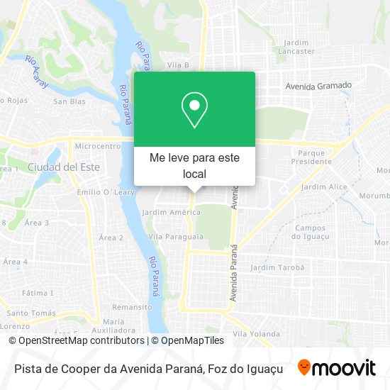 Pista de Cooper da Avenida Paraná mapa