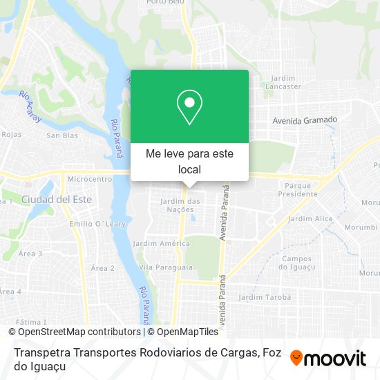 Transpetra Transportes Rodoviarios de Cargas mapa