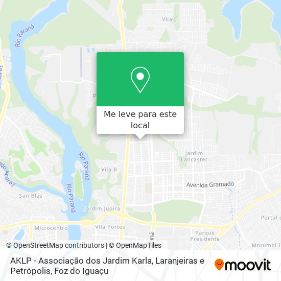 AKLP - Associação dos Jardim Karla, Laranjeiras e Petrópolis mapa