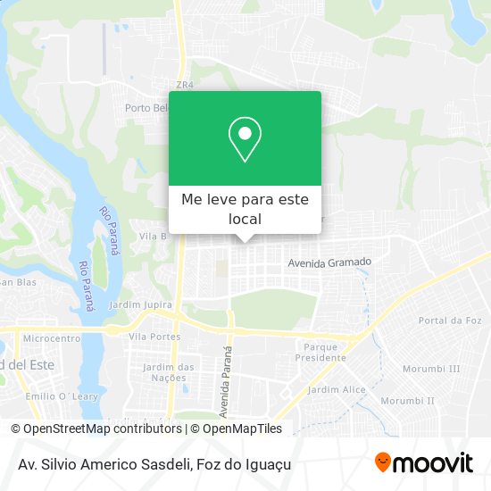 Av. Silvio Americo Sasdeli mapa
