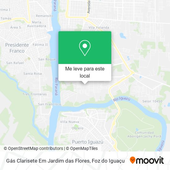 Gás Clarisete Em Jardim das Flores mapa