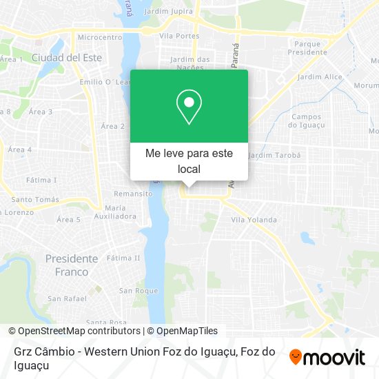 Grz Câmbio - Western Union Foz do Iguaçu mapa