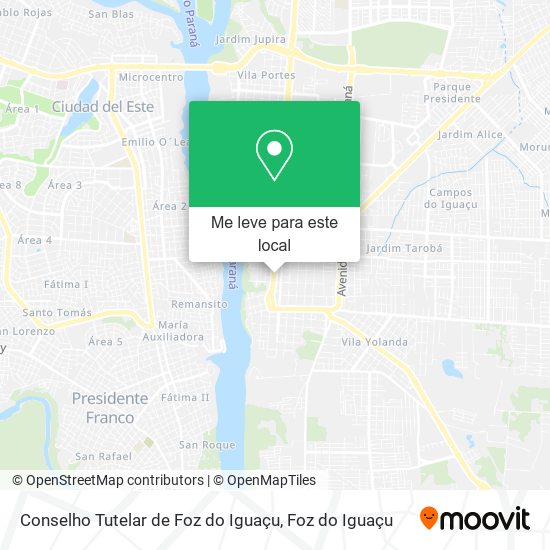 Conselho Tutelar de Foz do Iguaçu mapa