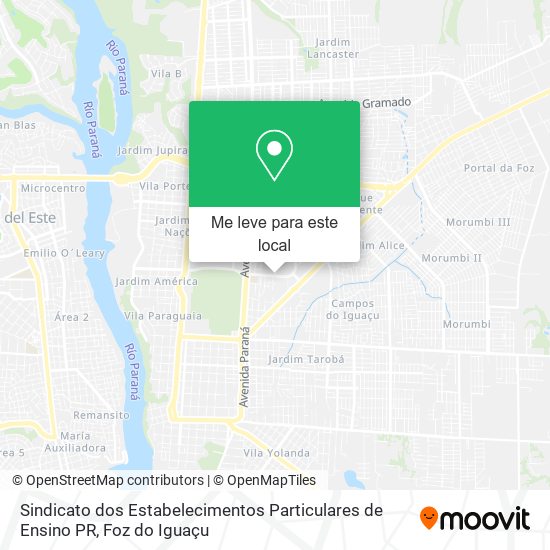 Sindicato dos Estabelecimentos Particulares de Ensino PR mapa