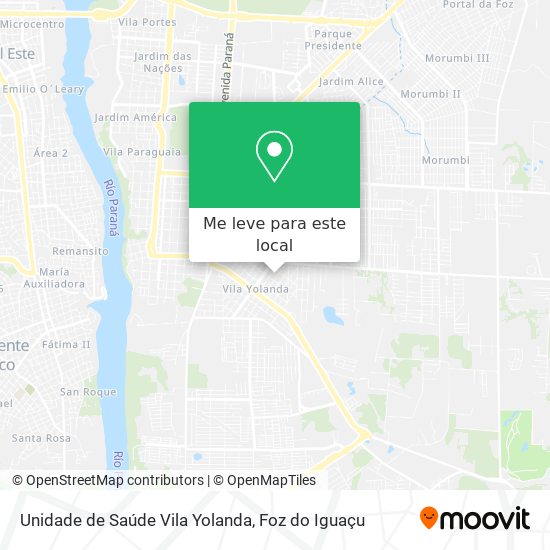 Unidade de Saúde Vila Yolanda mapa