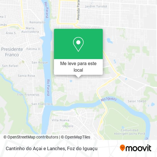 Cantinho do Açai e Lanches mapa