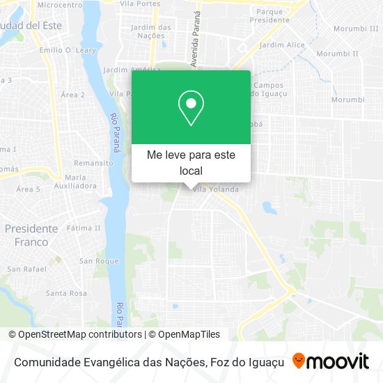 Comunidade Evangélica das Nações mapa