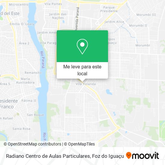 Radiano Centro de Aulas Particulares mapa