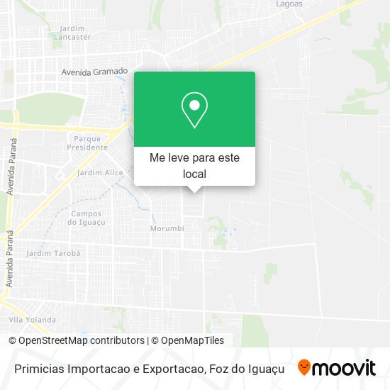 Primicias Importacao e Exportacao mapa