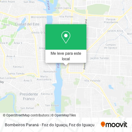 Bombeiros Paraná - Foz do Iguaçu mapa