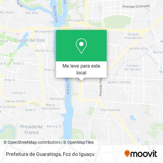 Prefeitura de Guaratinga mapa