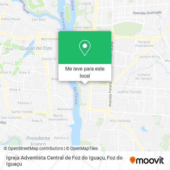Igreja Adventista Central de Foz do Iguaçu mapa