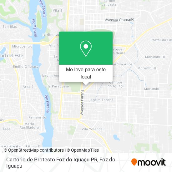 Cartório de Protesto Foz do Iguaçu PR mapa