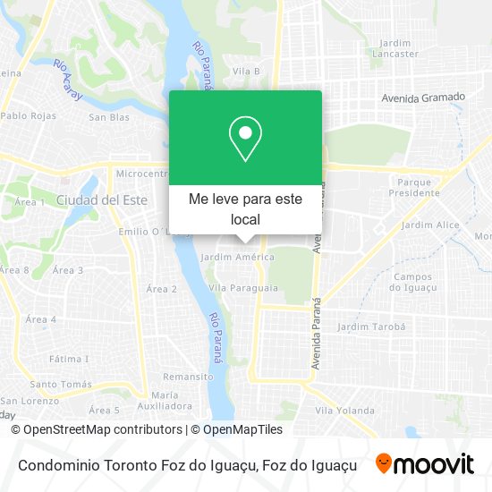 Condominio Toronto Foz do Iguaçu mapa