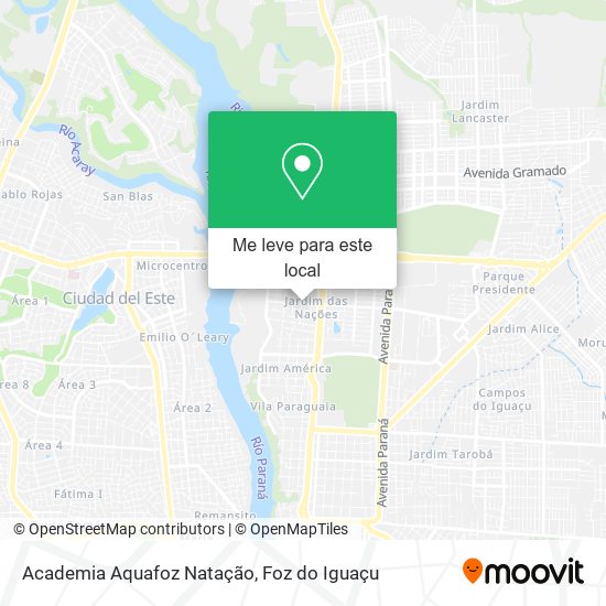 Academia Aquafoz Natação mapa