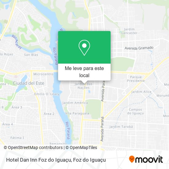 Hotel Dan Inn Foz do Iguaçu mapa