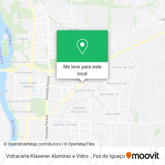 Vidracaria Klasener Alumínio e Vidro . mapa