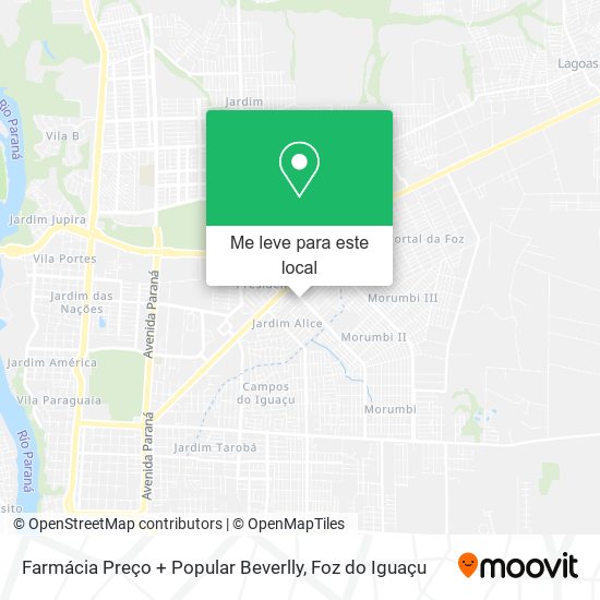 Farmácia Preço + Popular Beverlly mapa