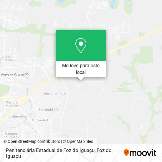 Penitenciária Estadual de Foz do Iguaçu mapa