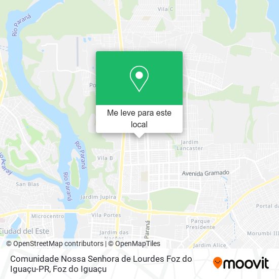 Comunidade Nossa Senhora de Lourdes Foz do Iguaçu-PR mapa