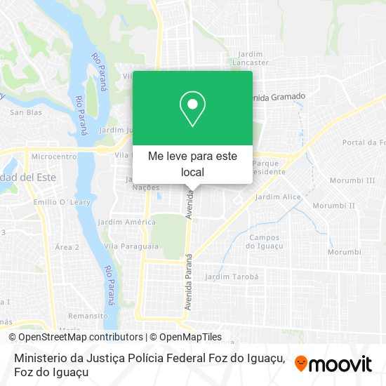 Ministerio da Justiça Polícia Federal Foz do Iguaçu mapa