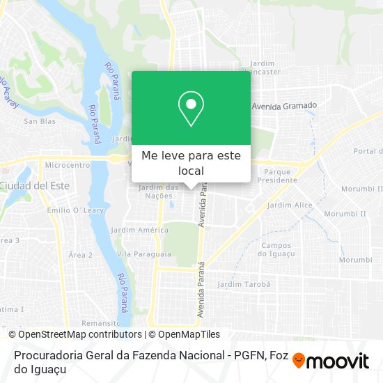 Procuradoria Geral da Fazenda Nacional - PGFN mapa