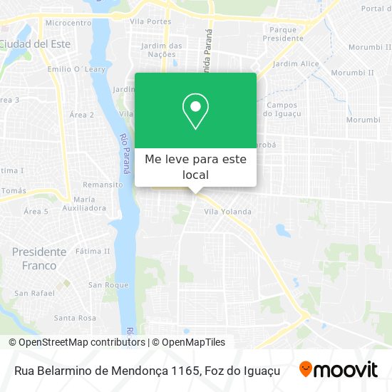 Rua Belarmino de Mendonça 1165 mapa