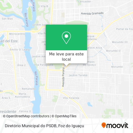 Diretório Municipal do PSDB mapa