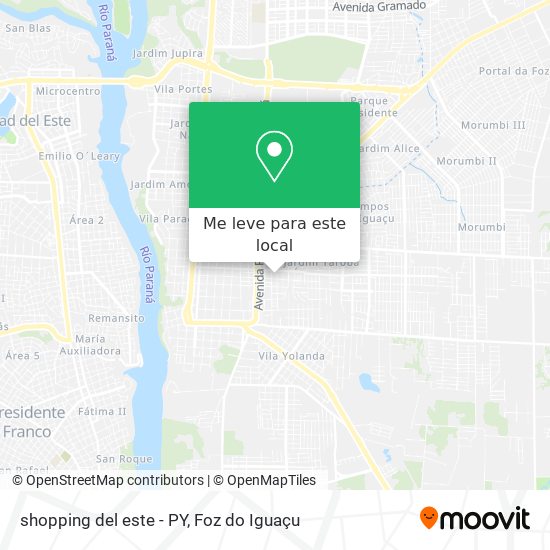 shopping del este - PY mapa