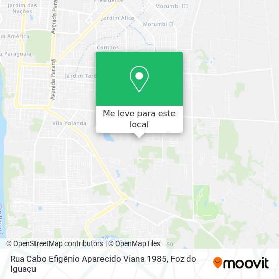 Rua Cabo Efigênio Aparecido Viana 1985 mapa
